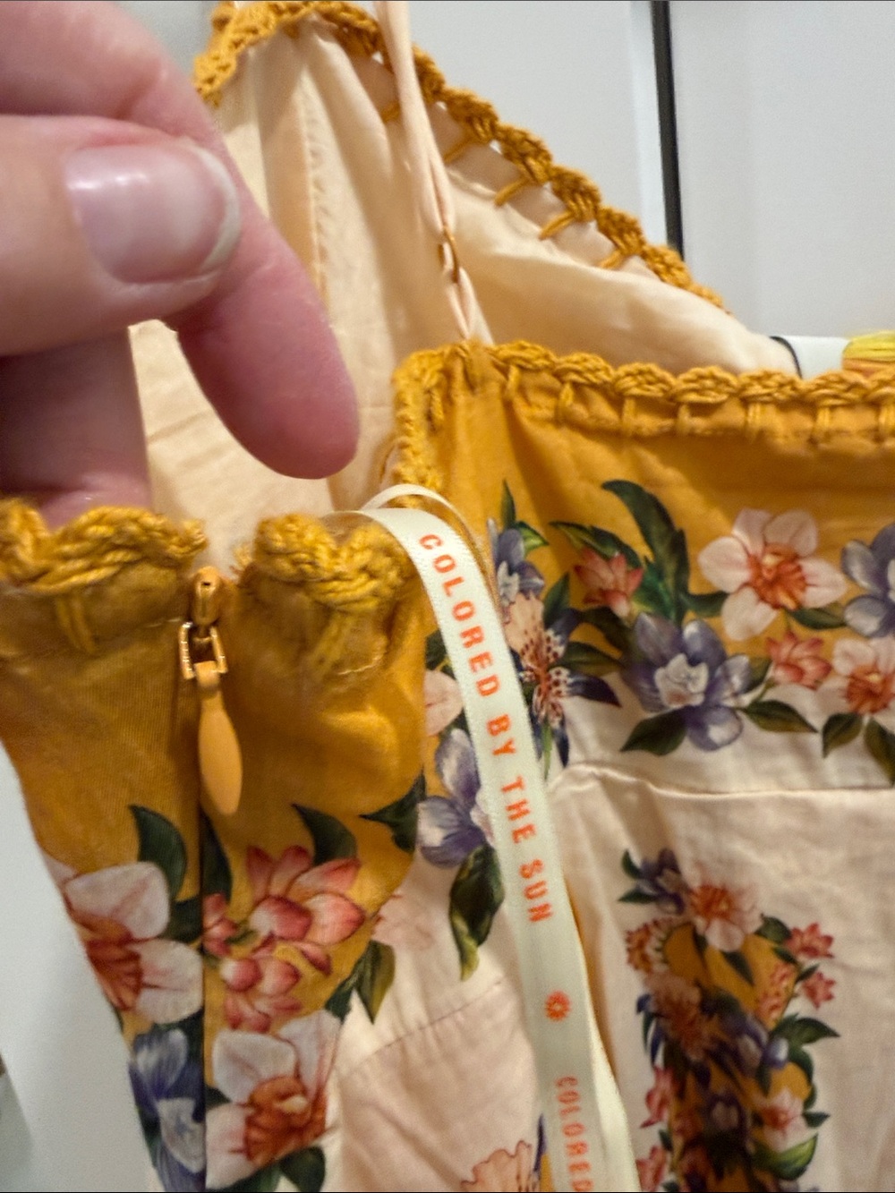 FARM Rio Sand Hilo Mustard Yellow Floral Panel Maxi Dress - Picture 9 of 12